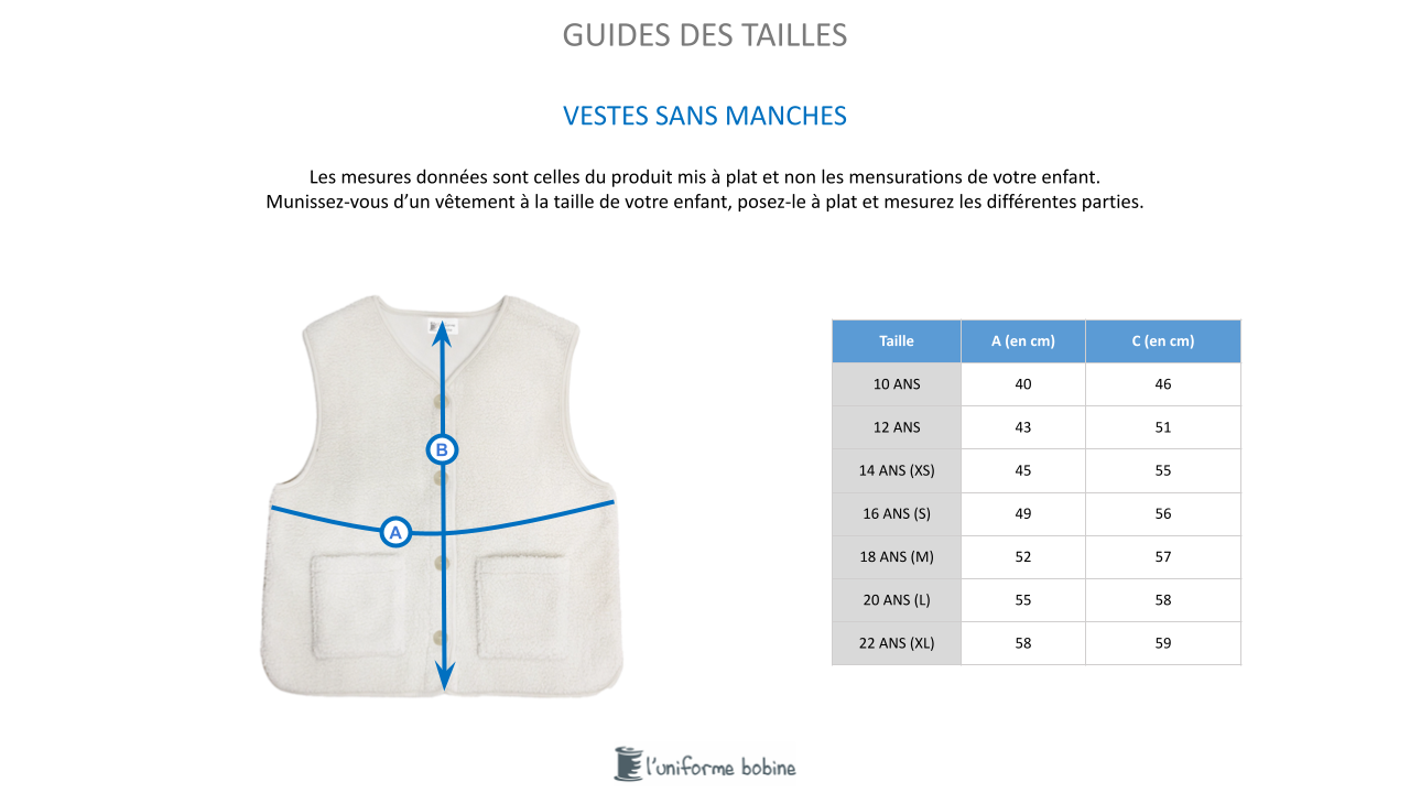 Guide des tailles