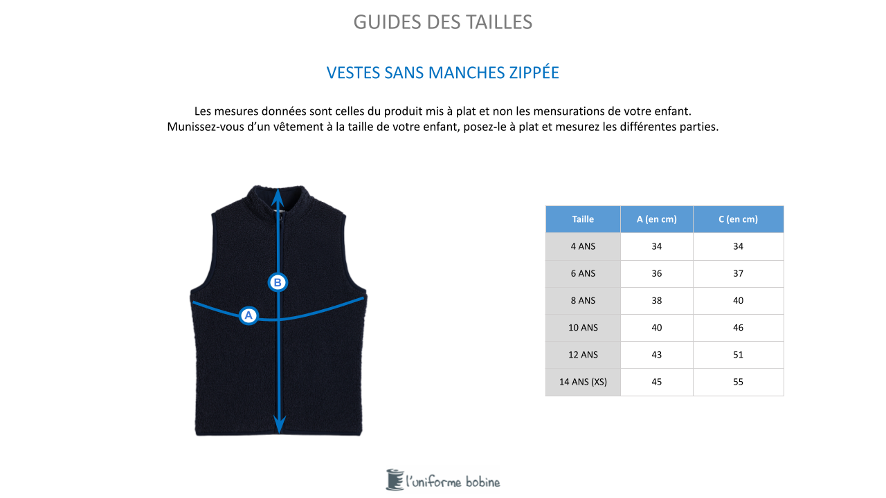 Guide des tailles