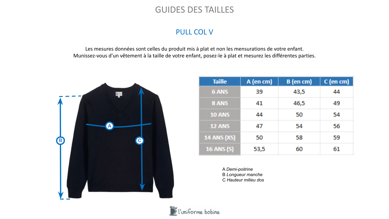Guide des tailles