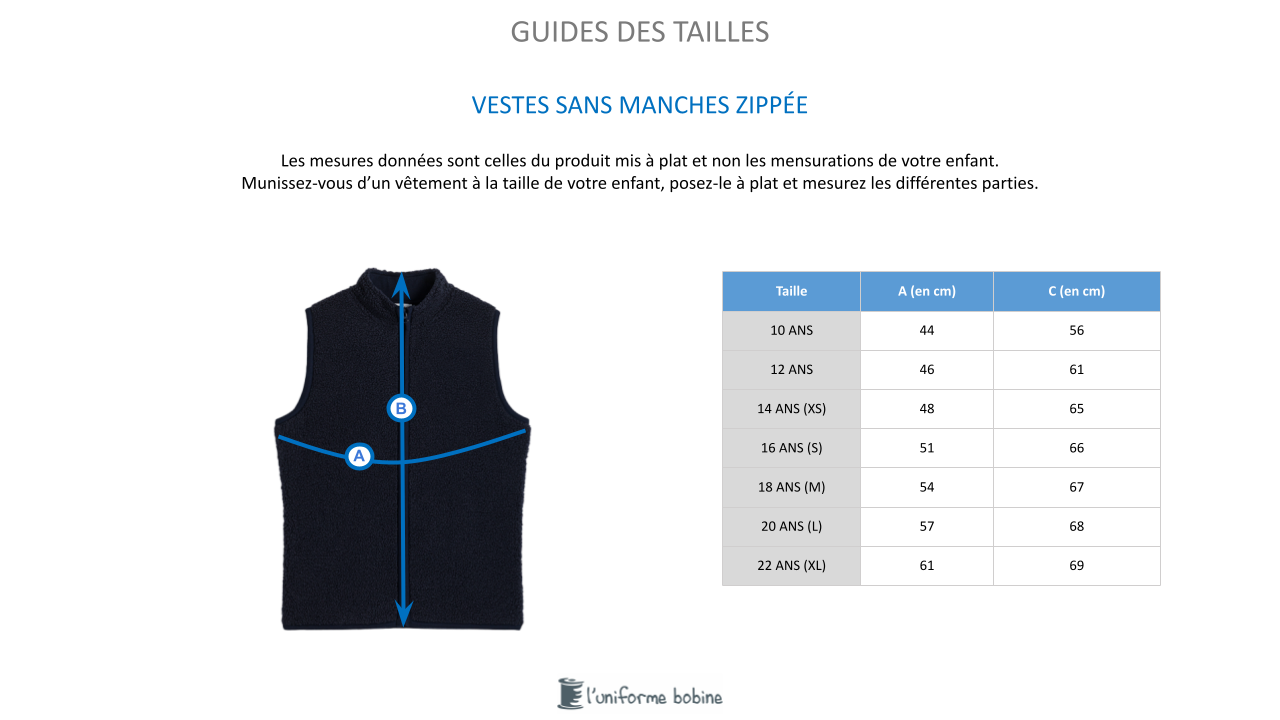 Guide des tailles
