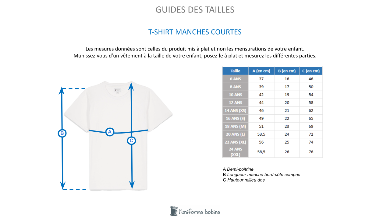 Guide des tailles