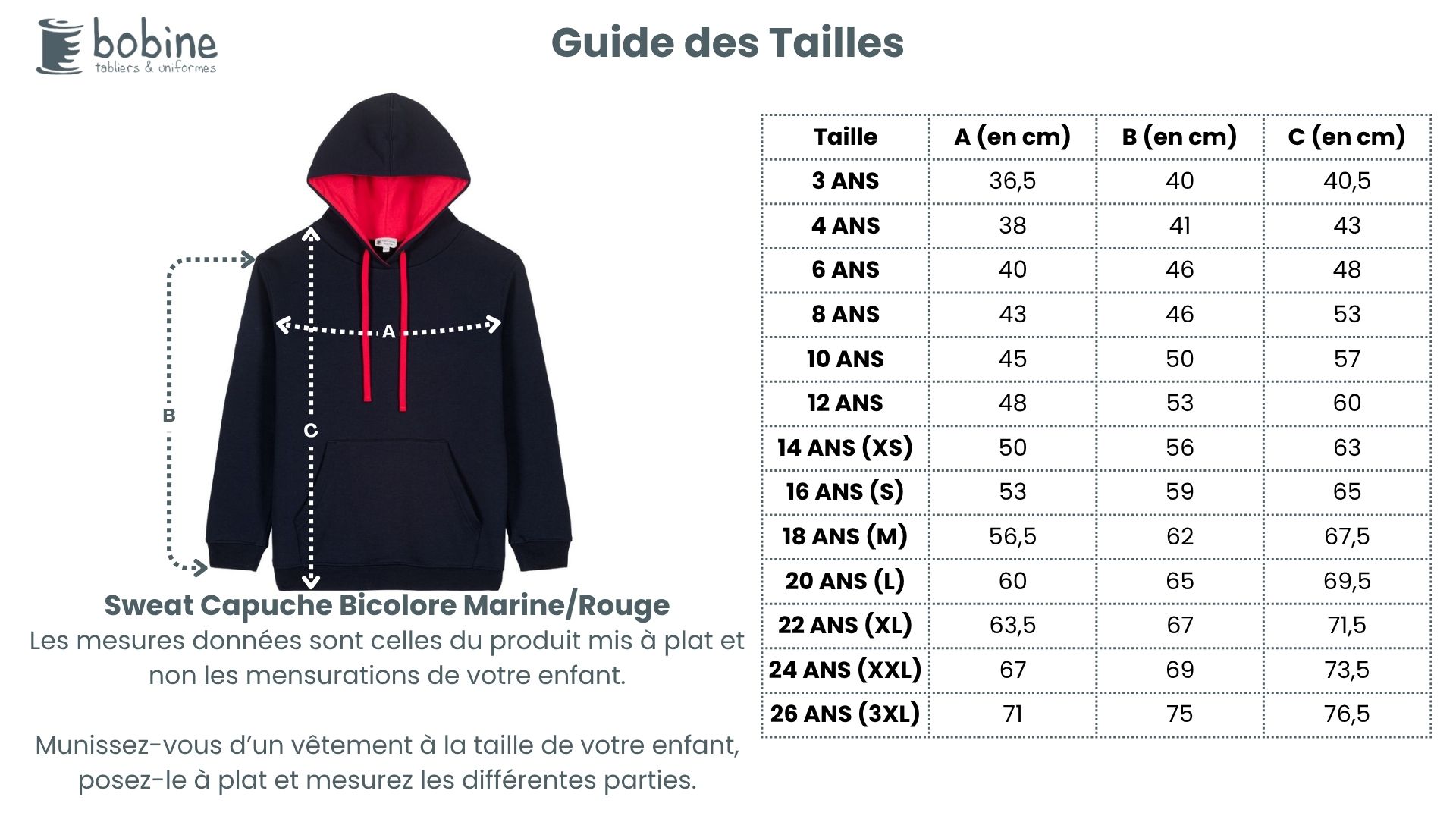 Guide des tailles