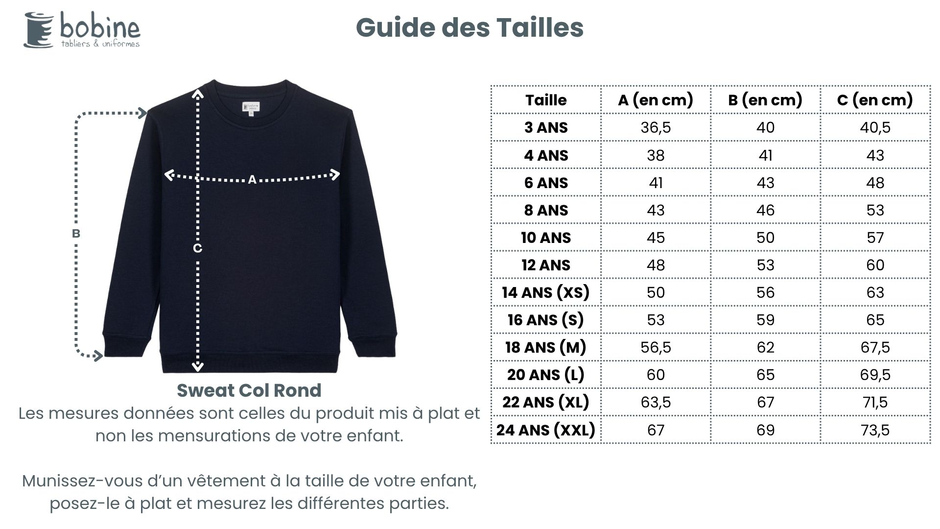Guide des tailles