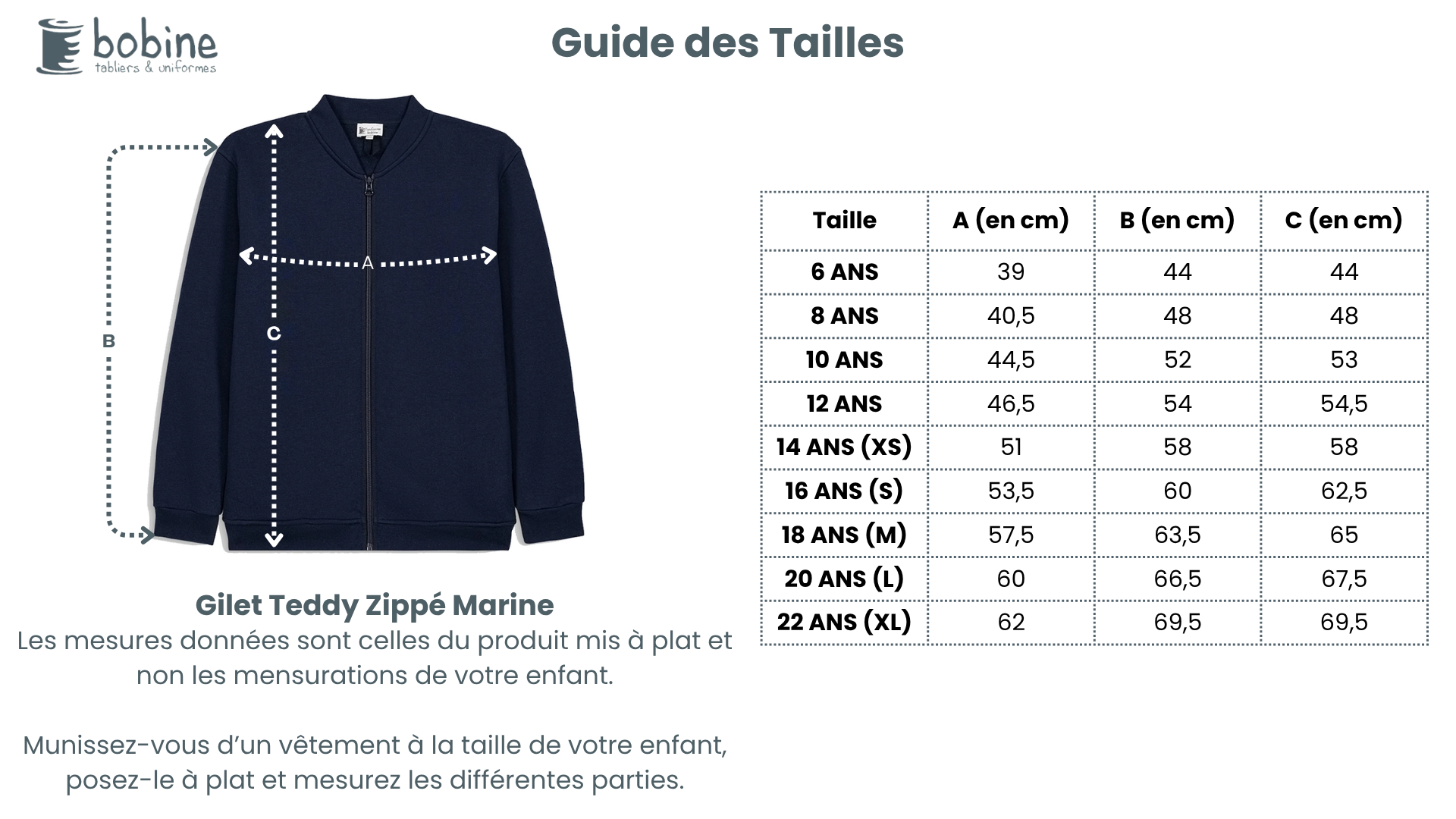 Guide des tailles