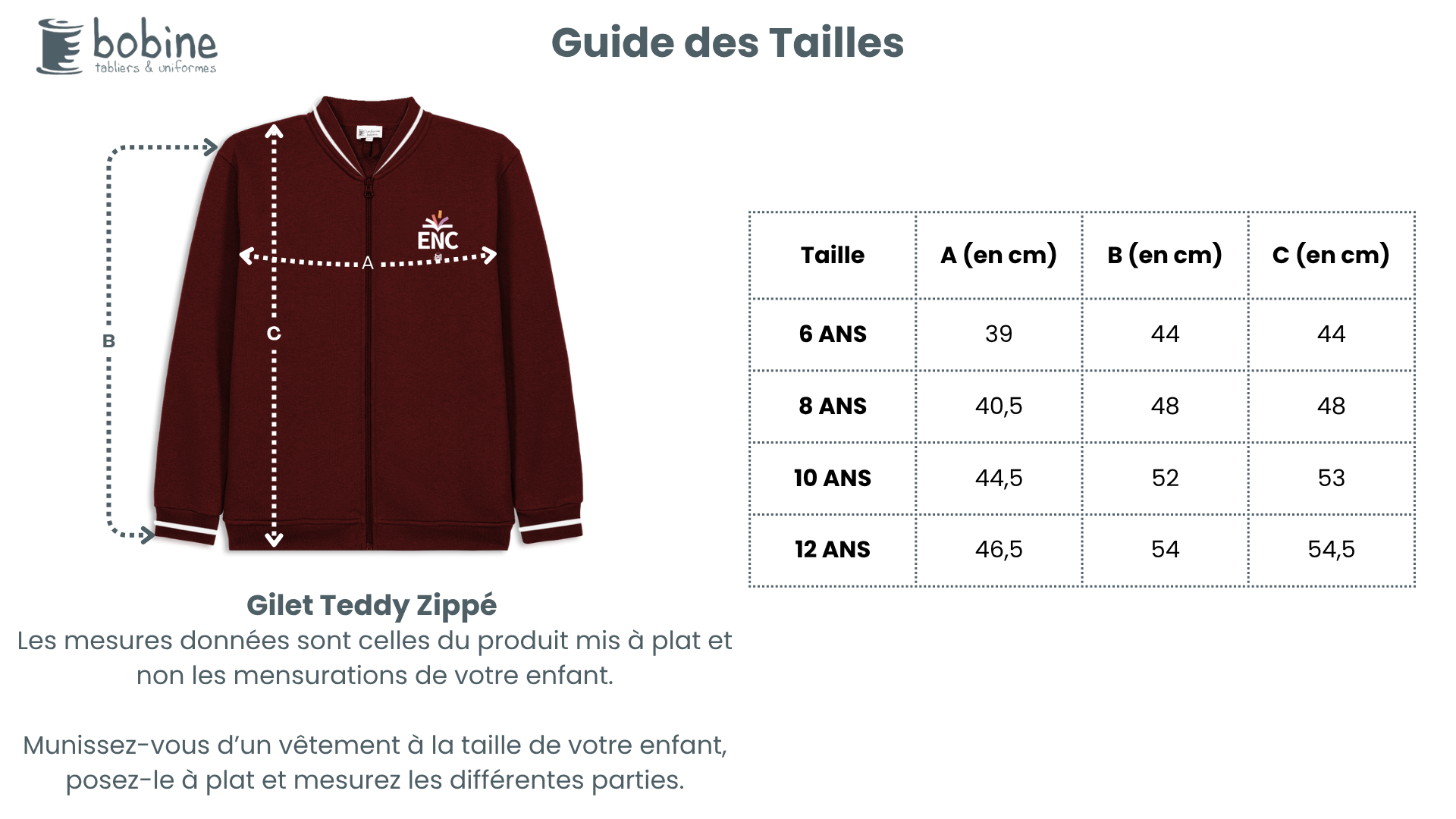 Guide des tailles