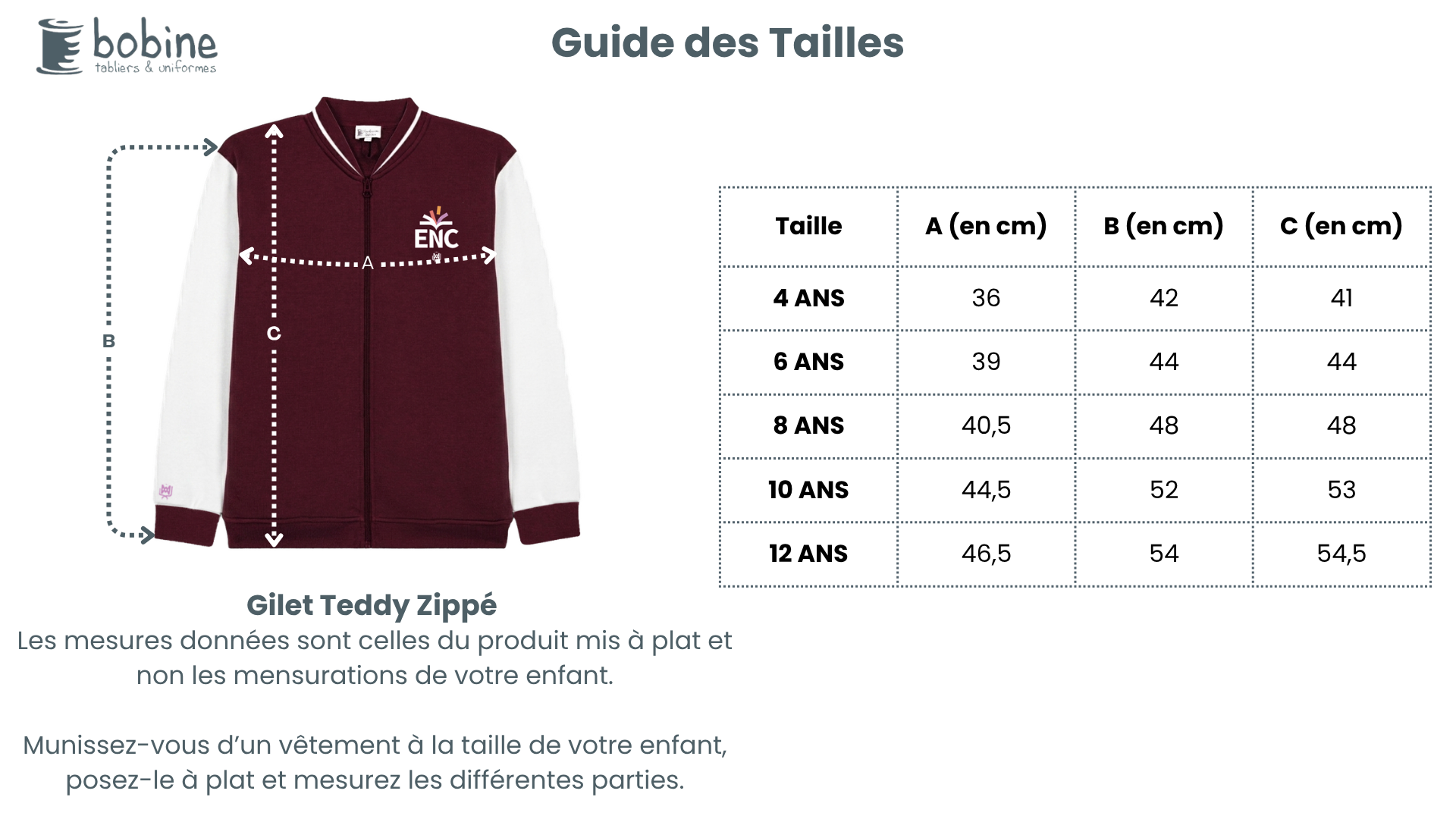 Guide des tailles