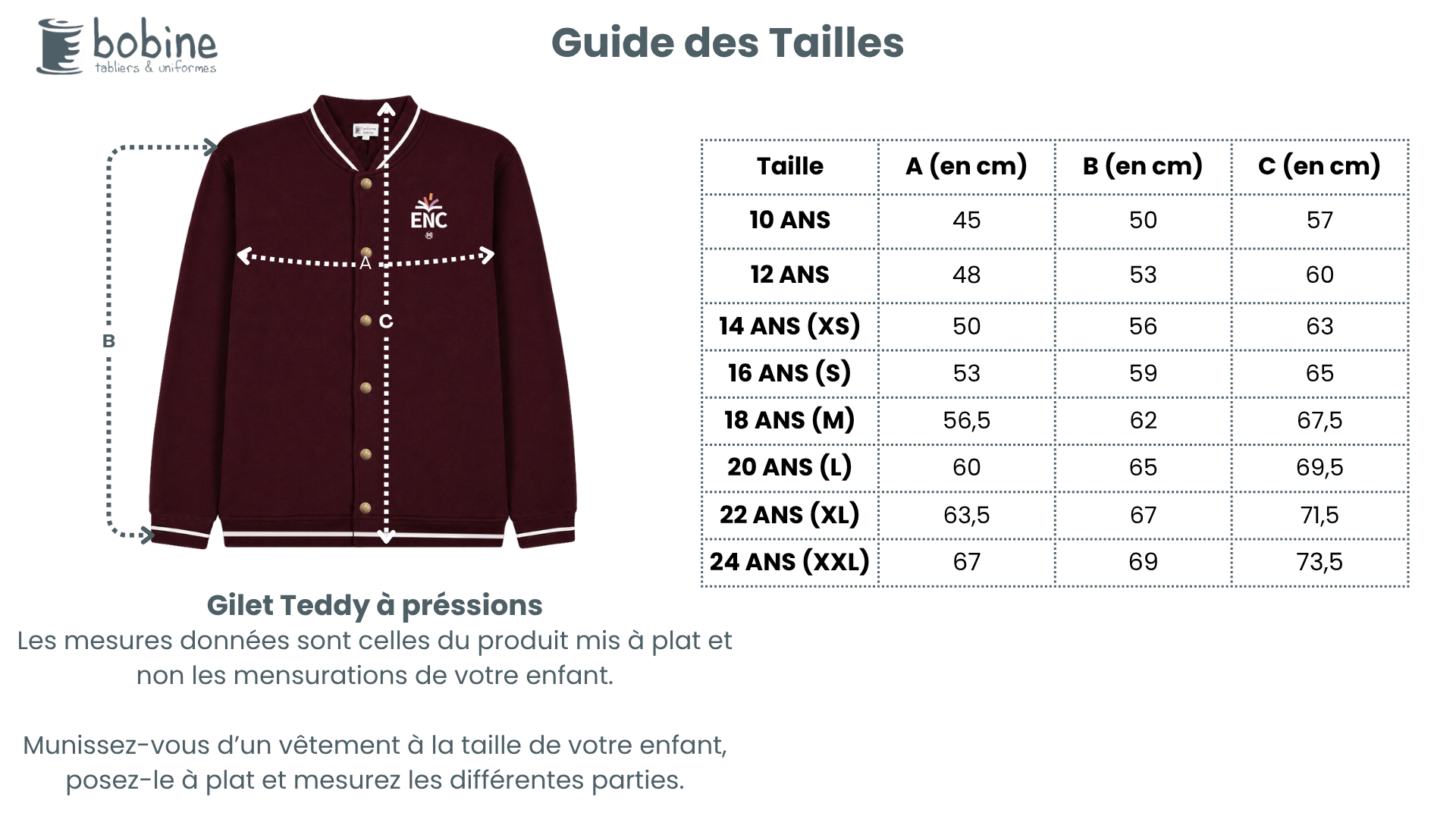 Guide des tailles