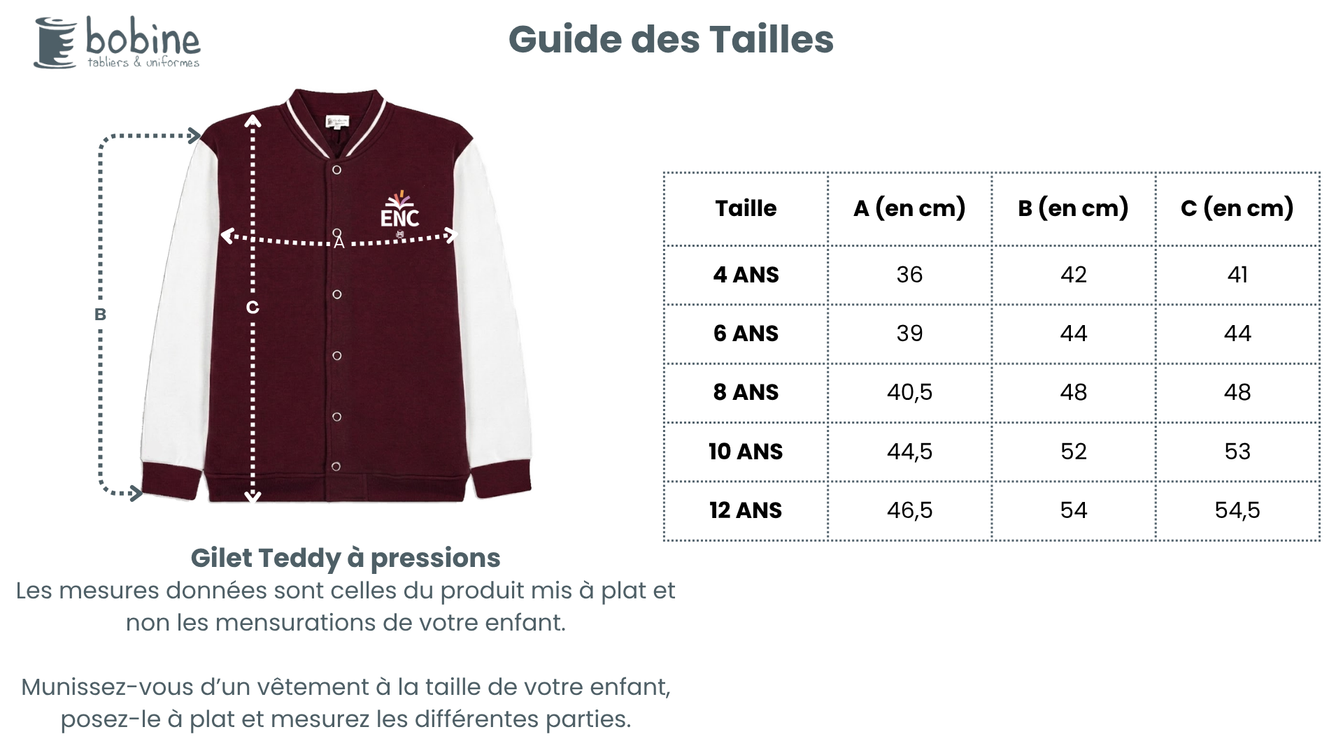 Guide des tailles