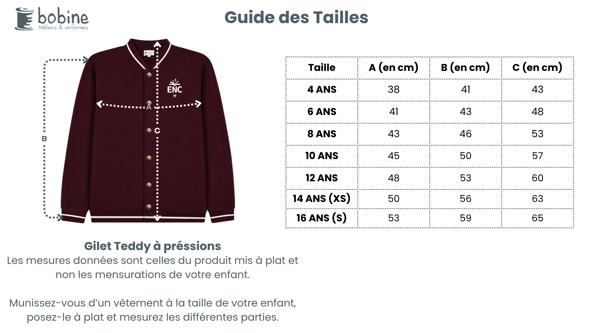 Guide des tailles