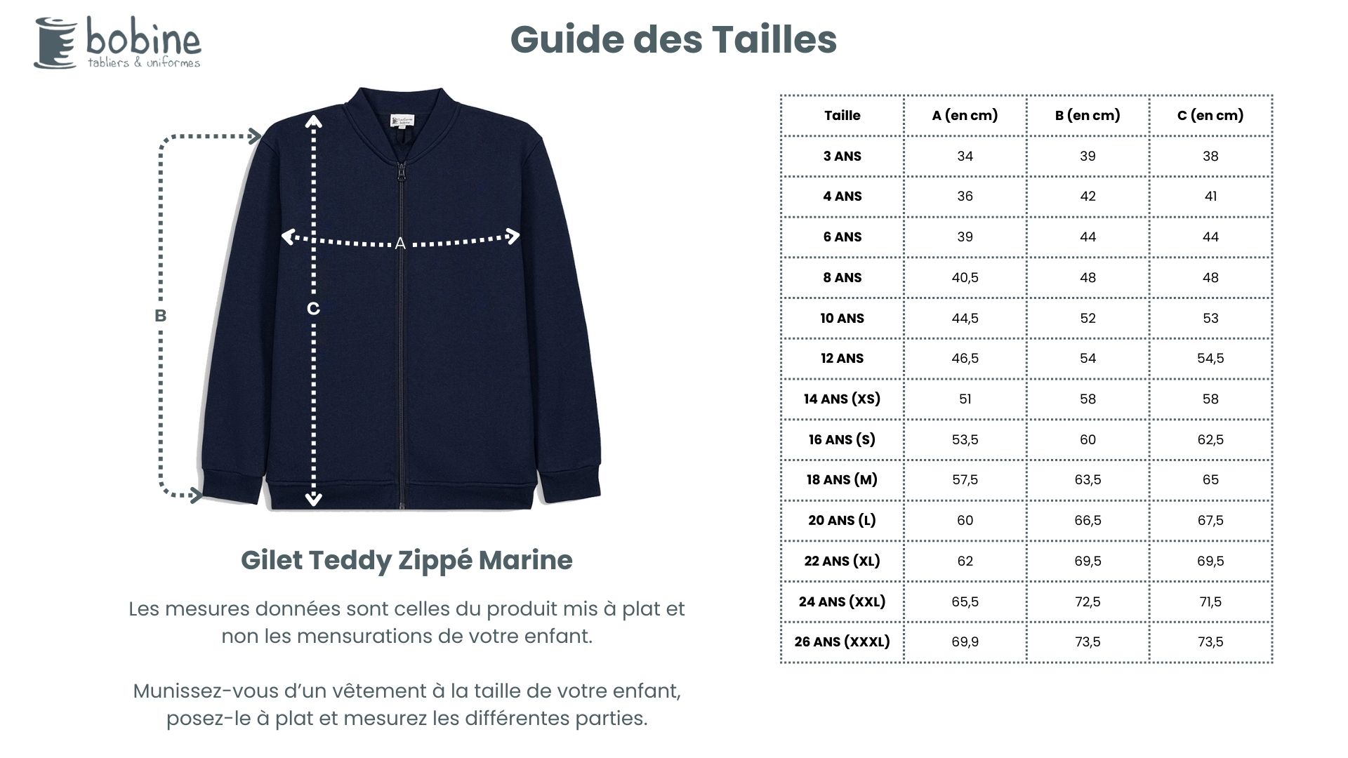 Guide des tailles