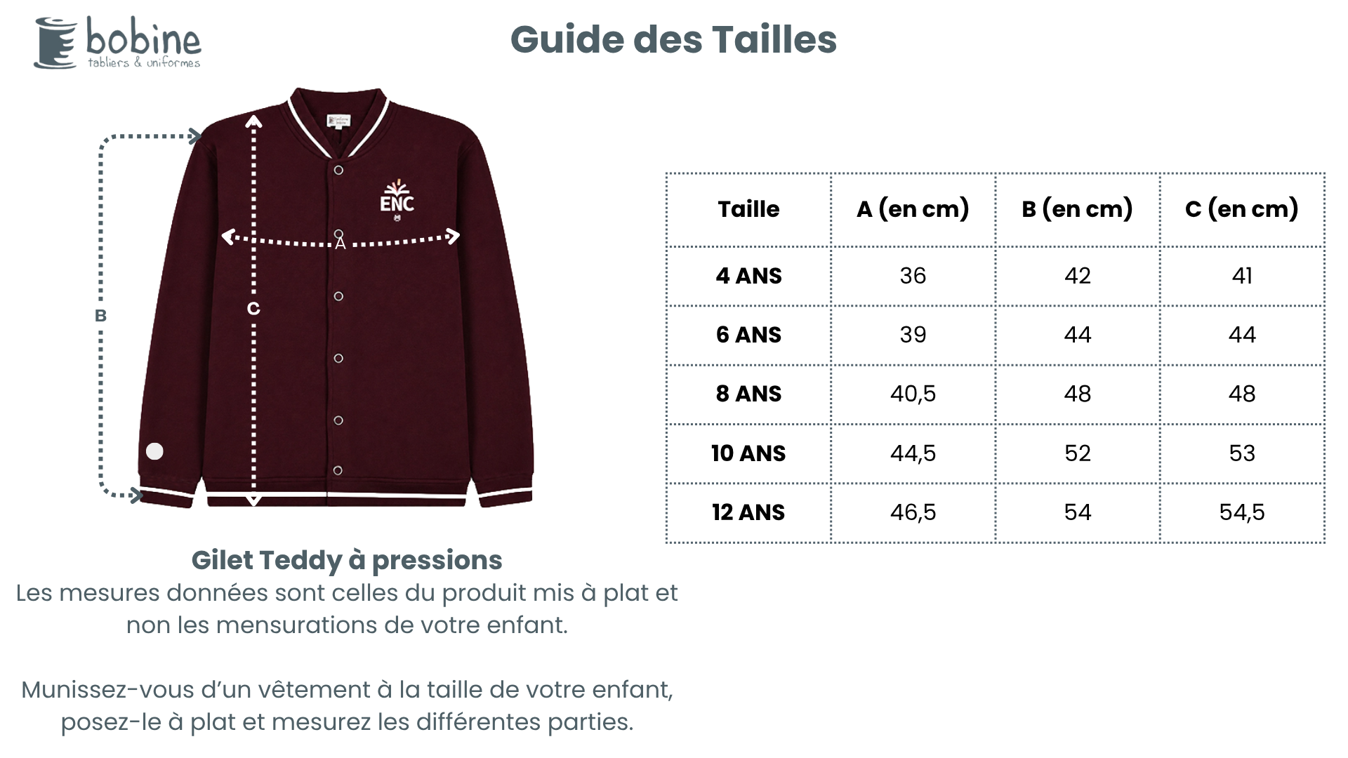 Guide des tailles