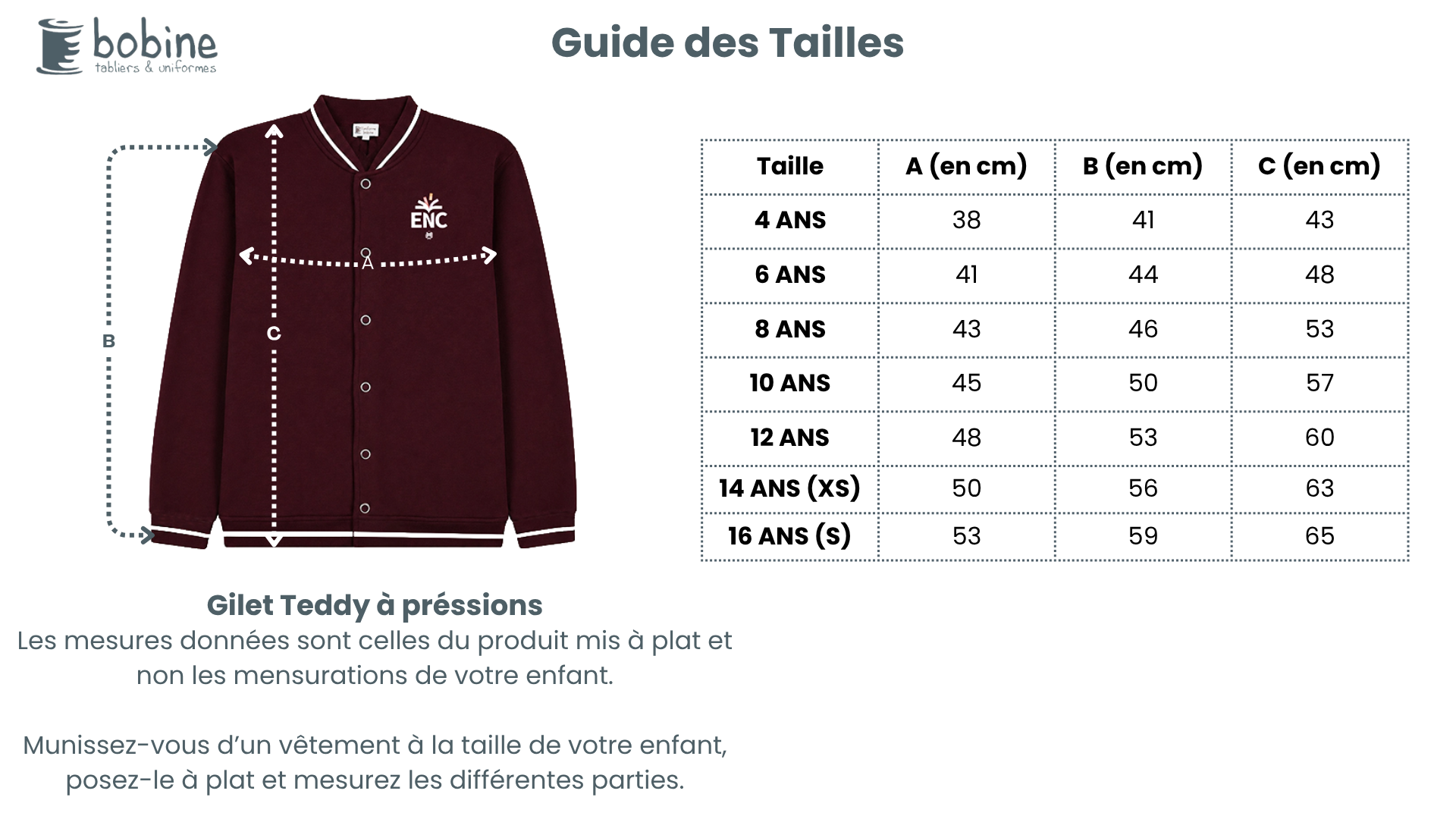 Guide des tailles