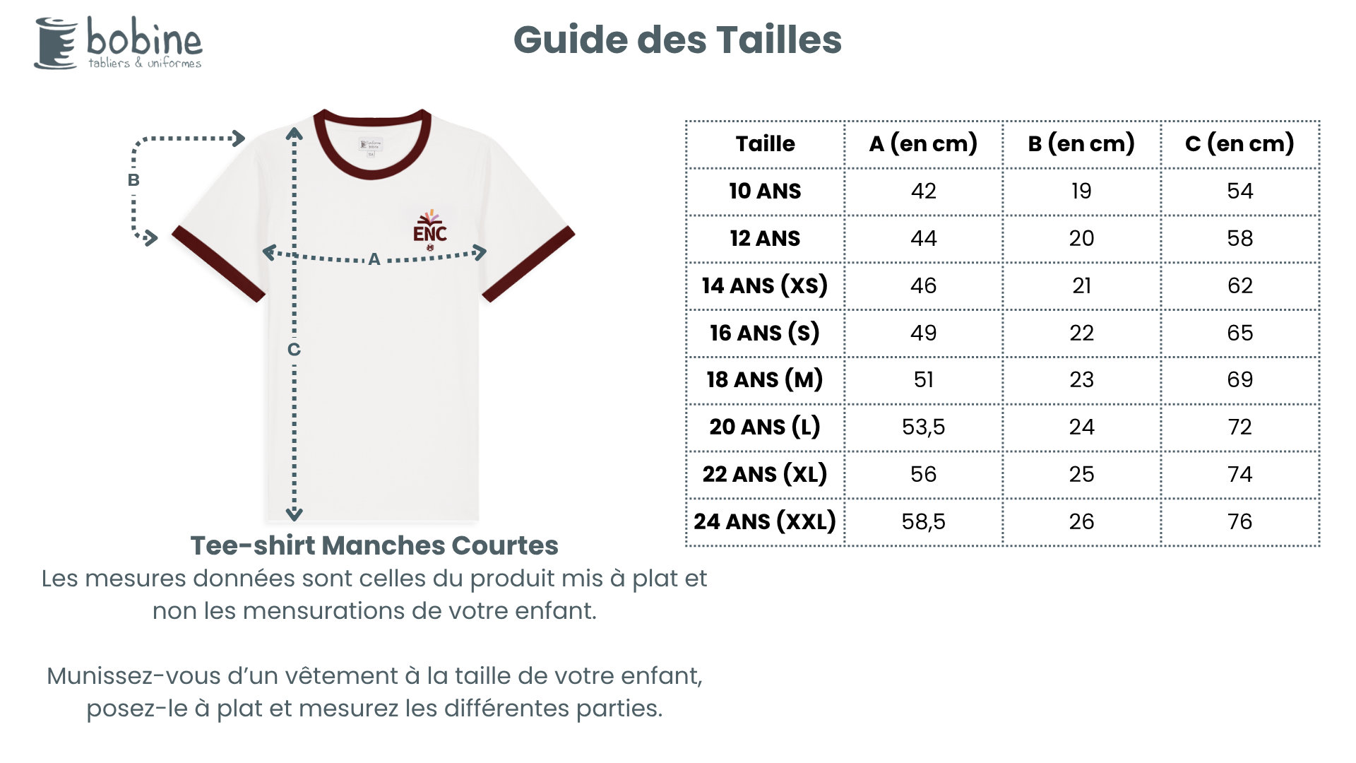Guide des tailles