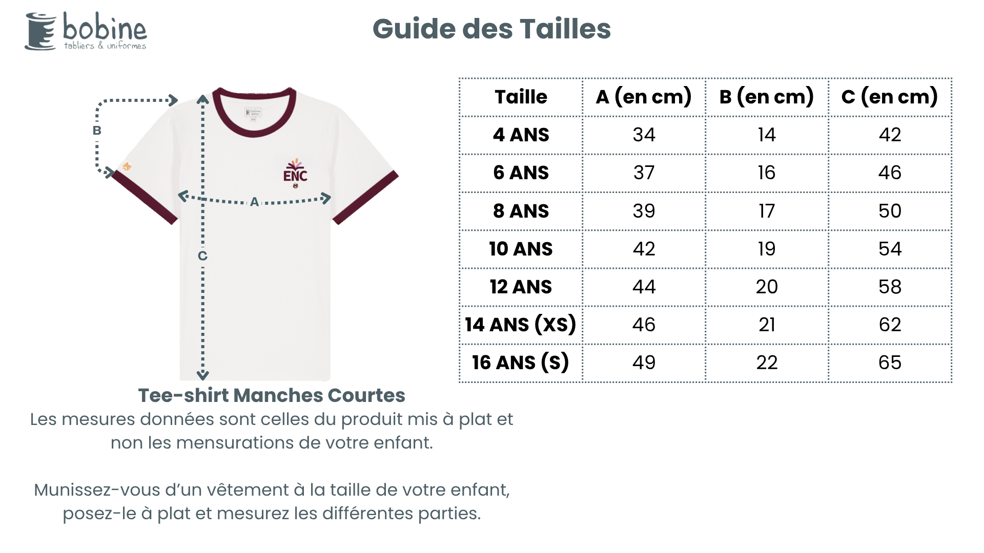 Guide des tailles