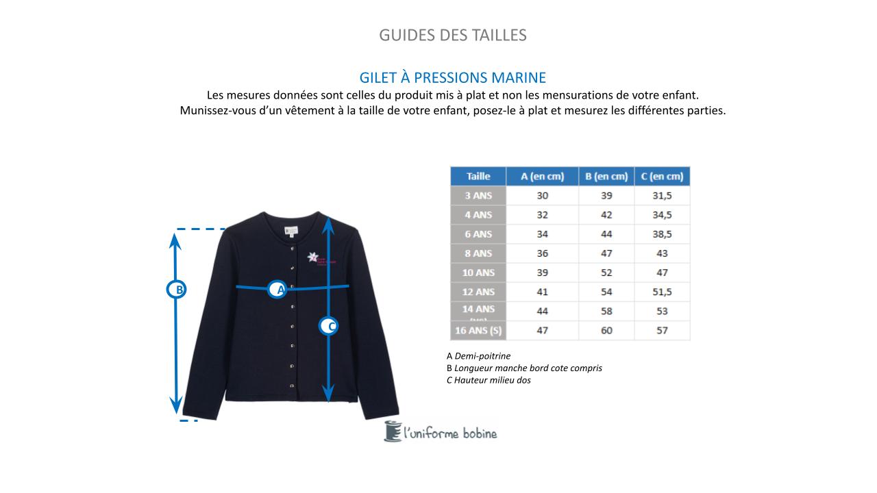 Guide des tailles