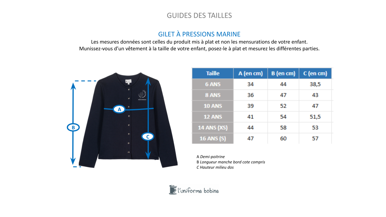 Guide des tailles