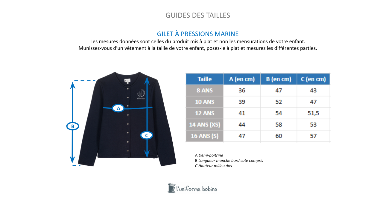 Guide des tailles