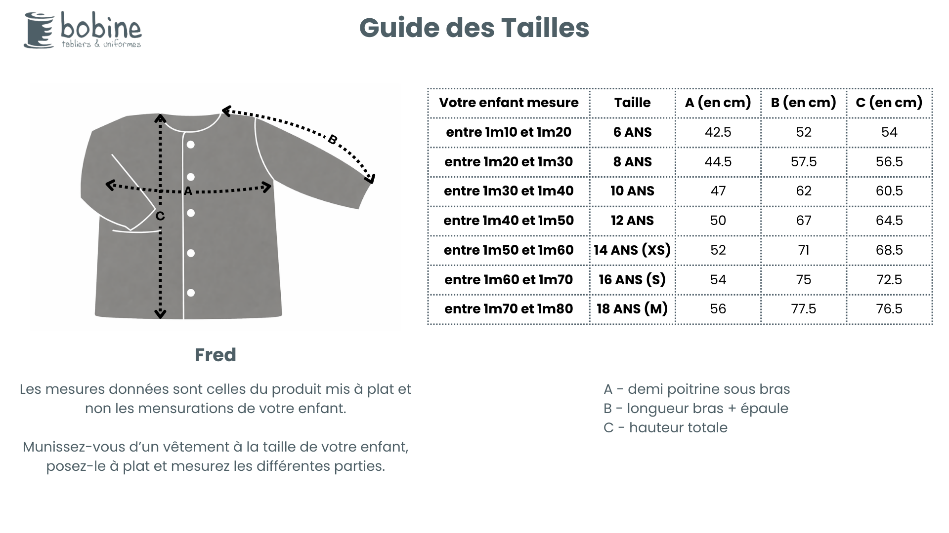 Guide des tailles