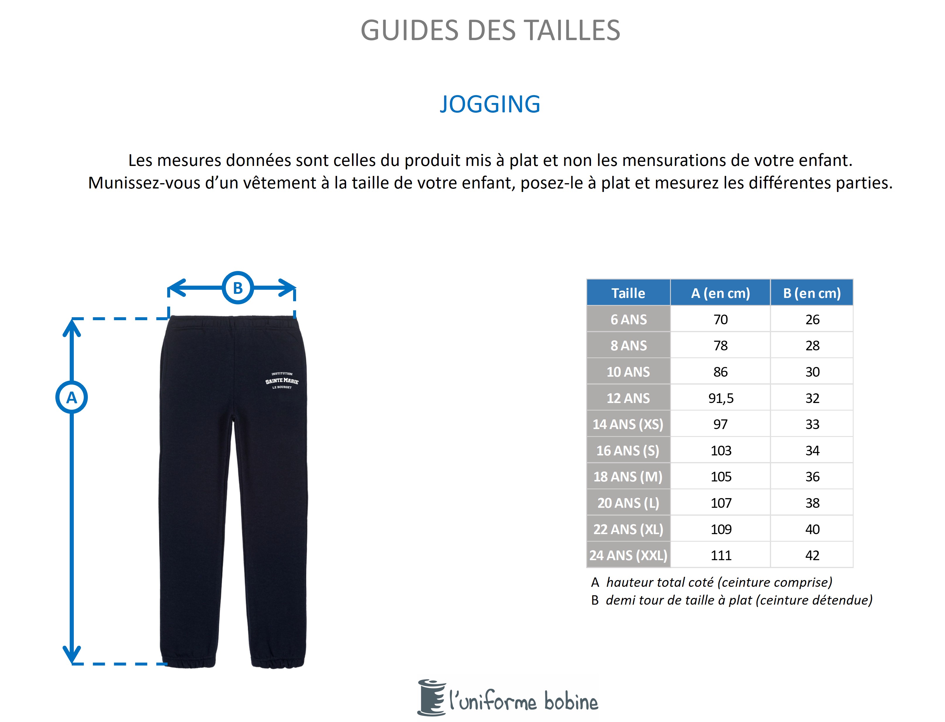 Guide des tailles