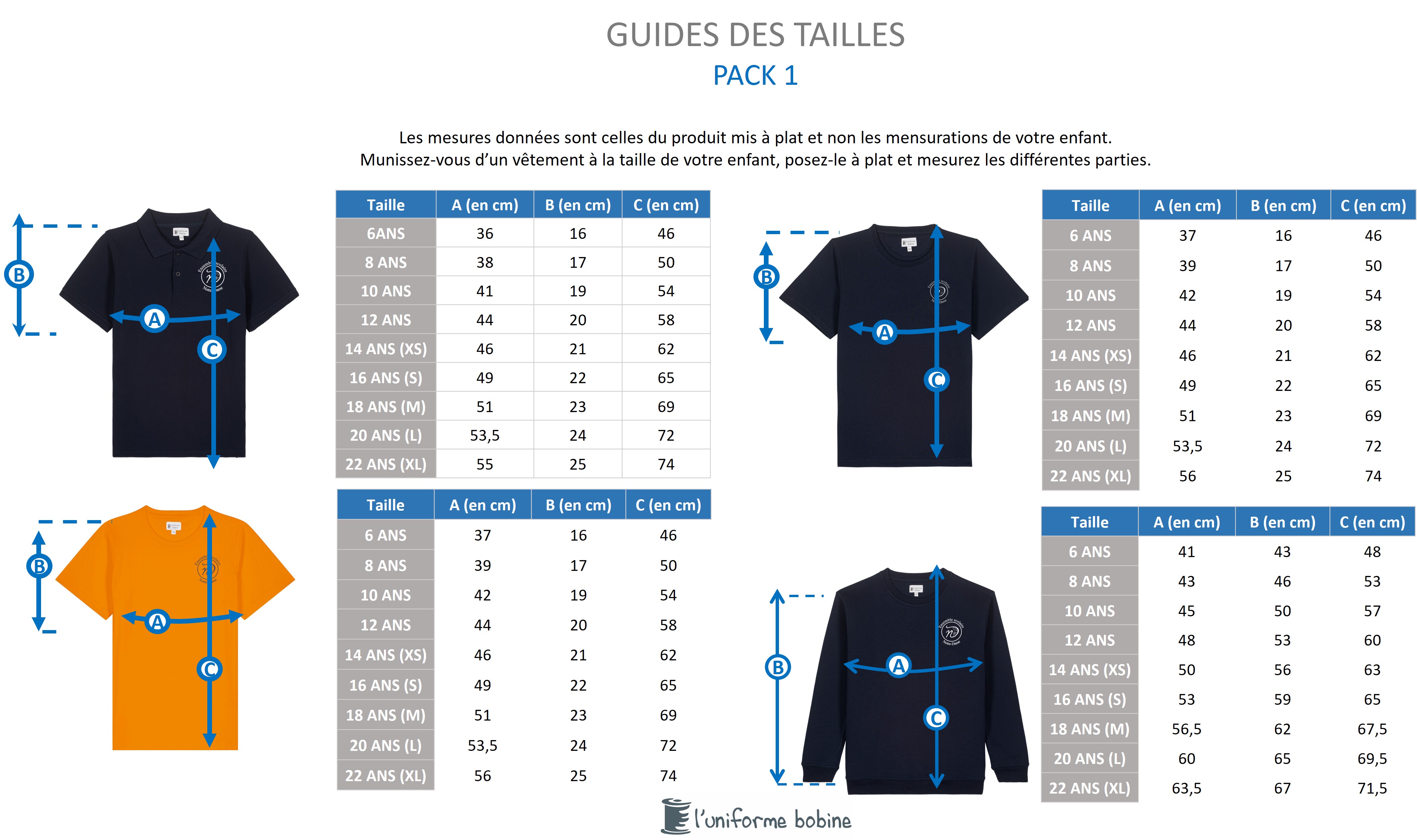 Guide des tailles