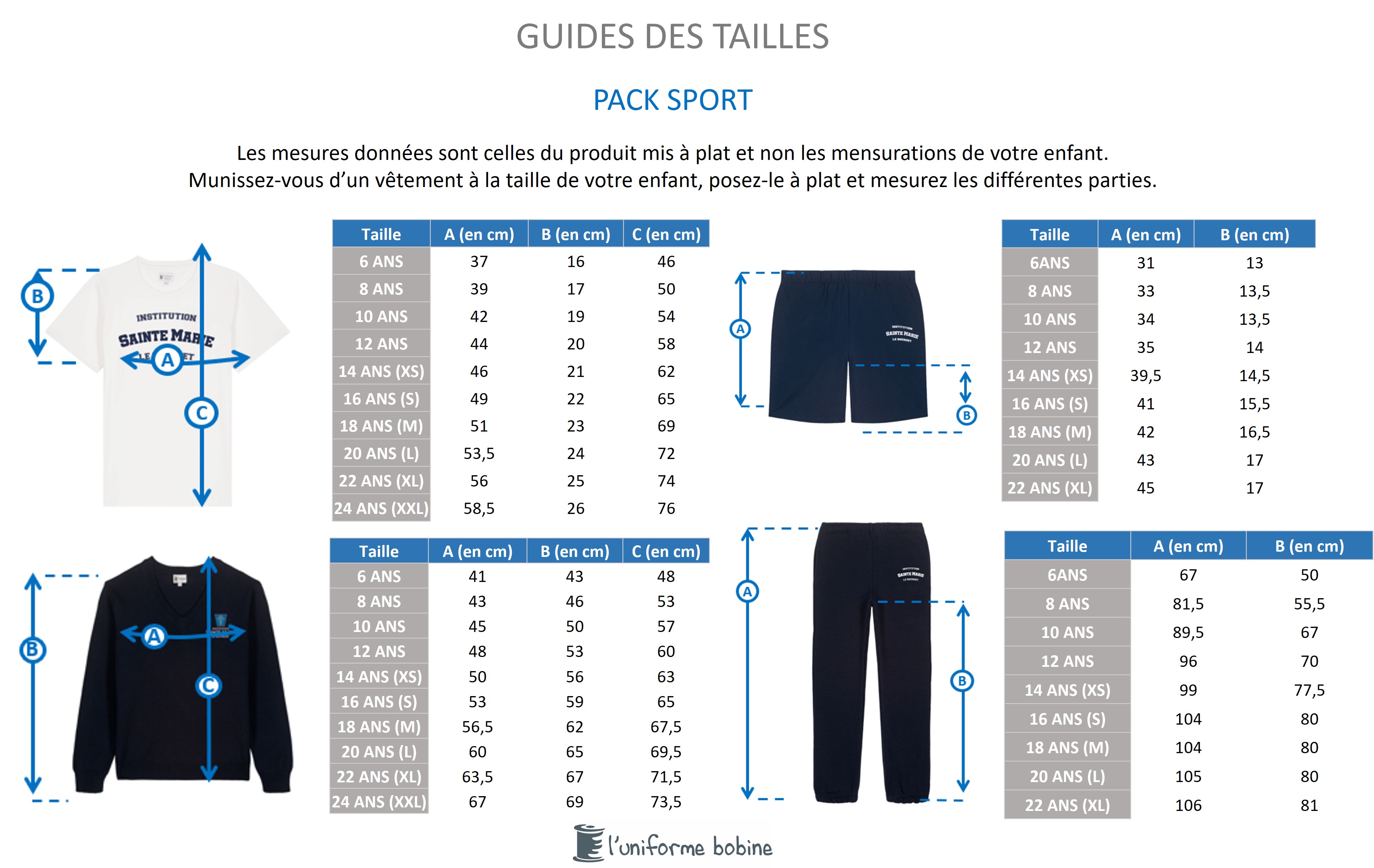 Guide des tailles