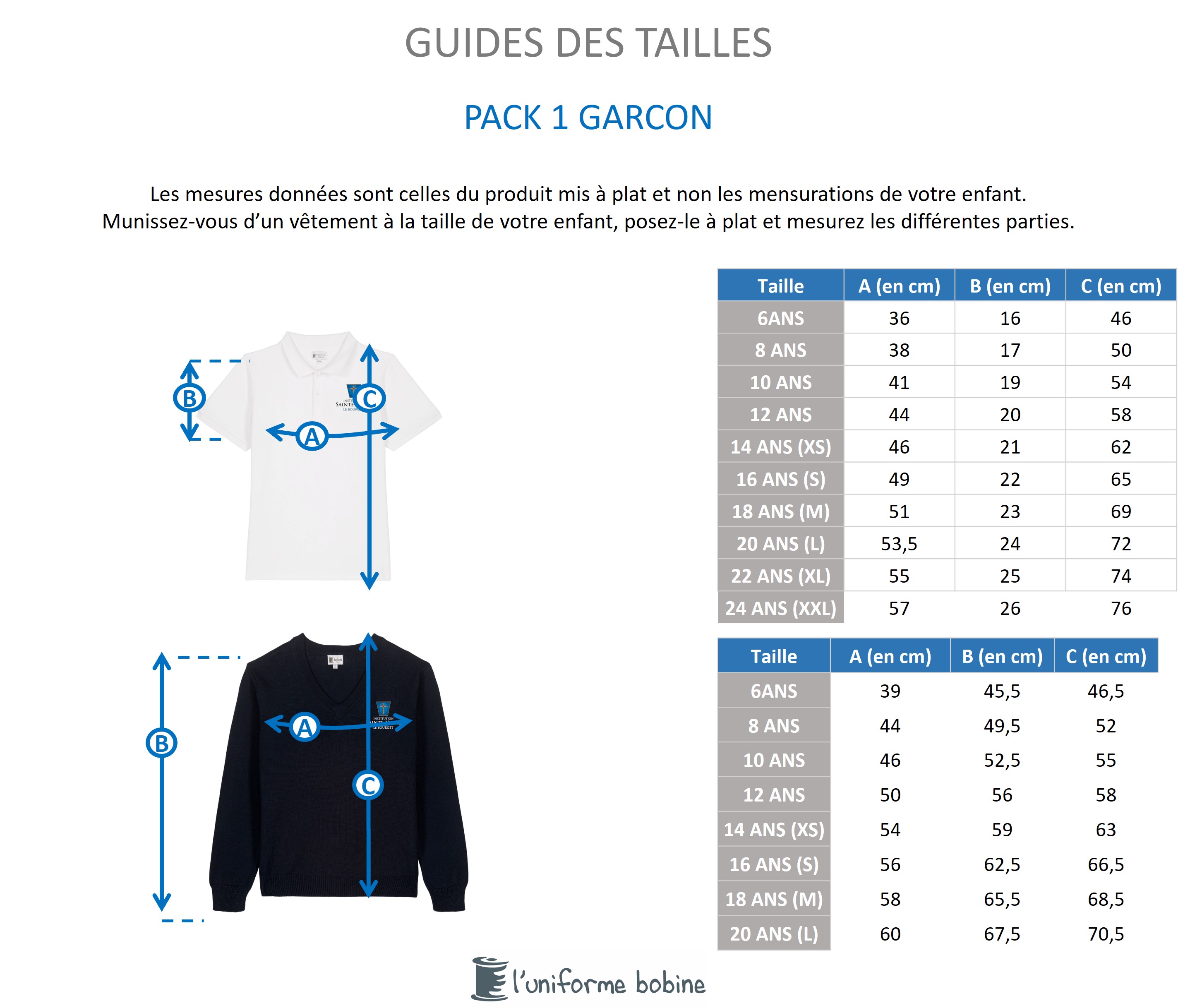 Guide des tailles