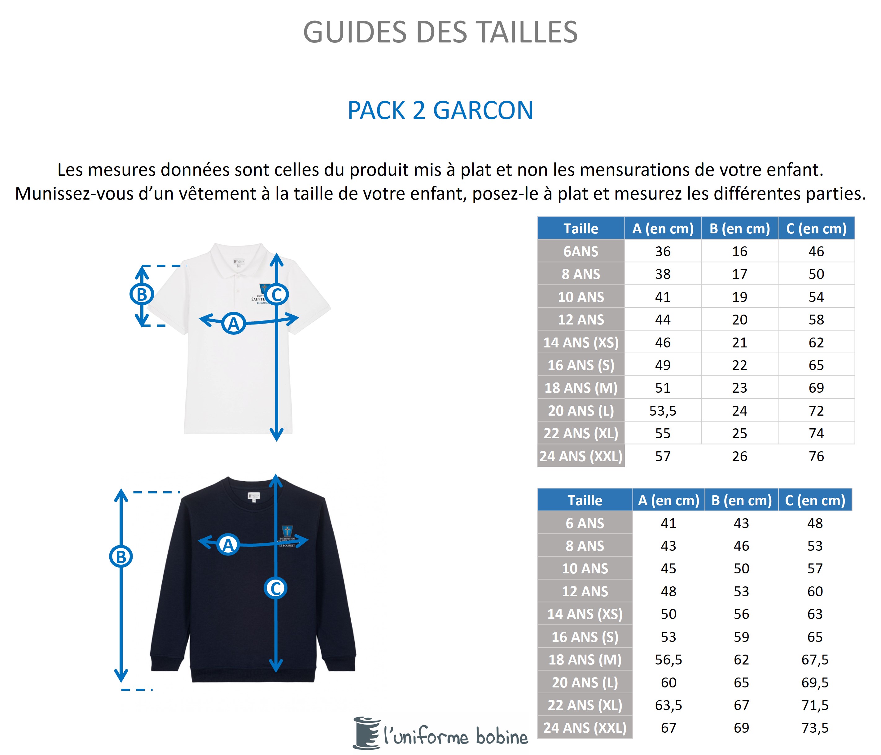 Guide des tailles