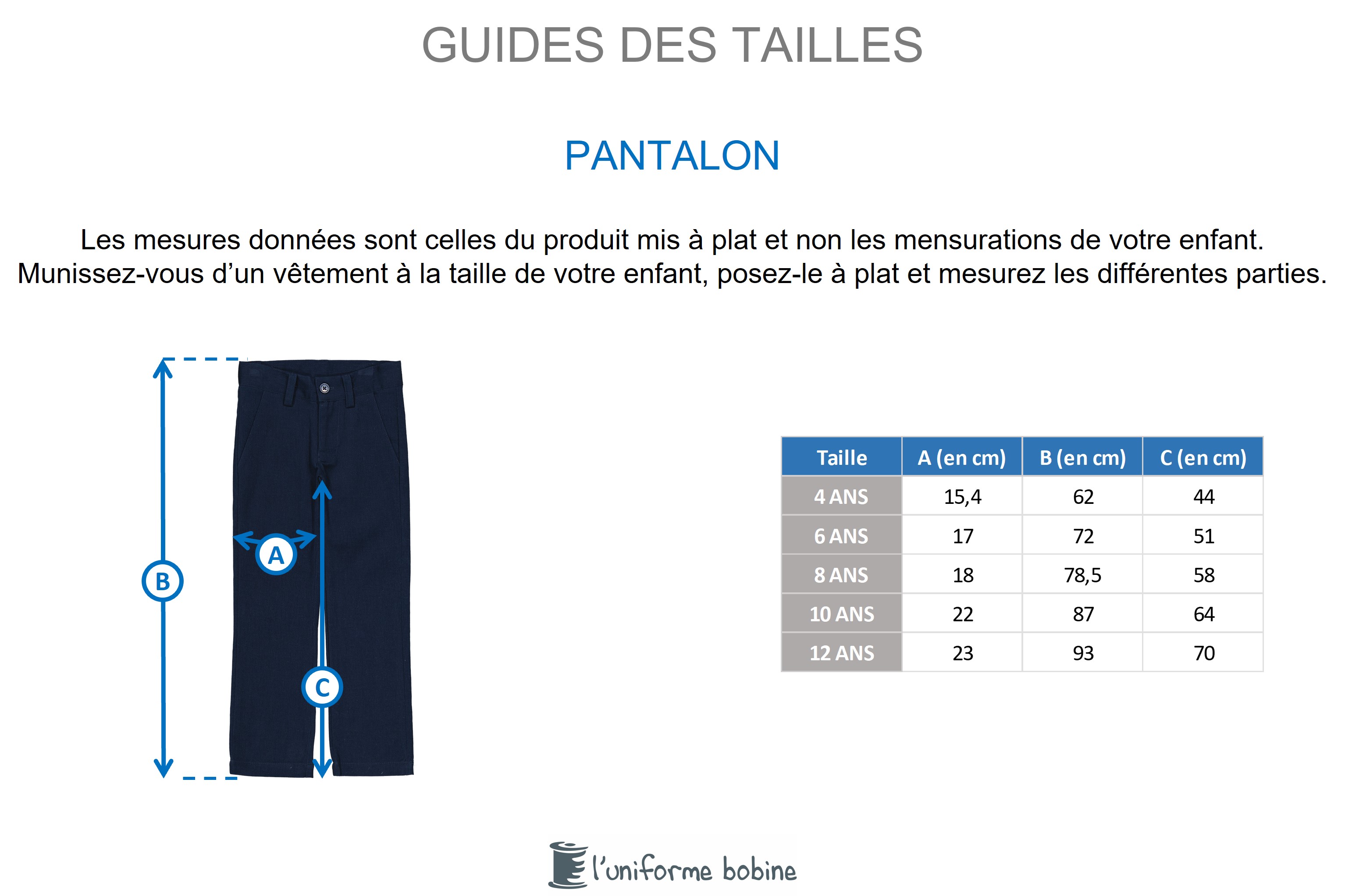 Guide des tailles