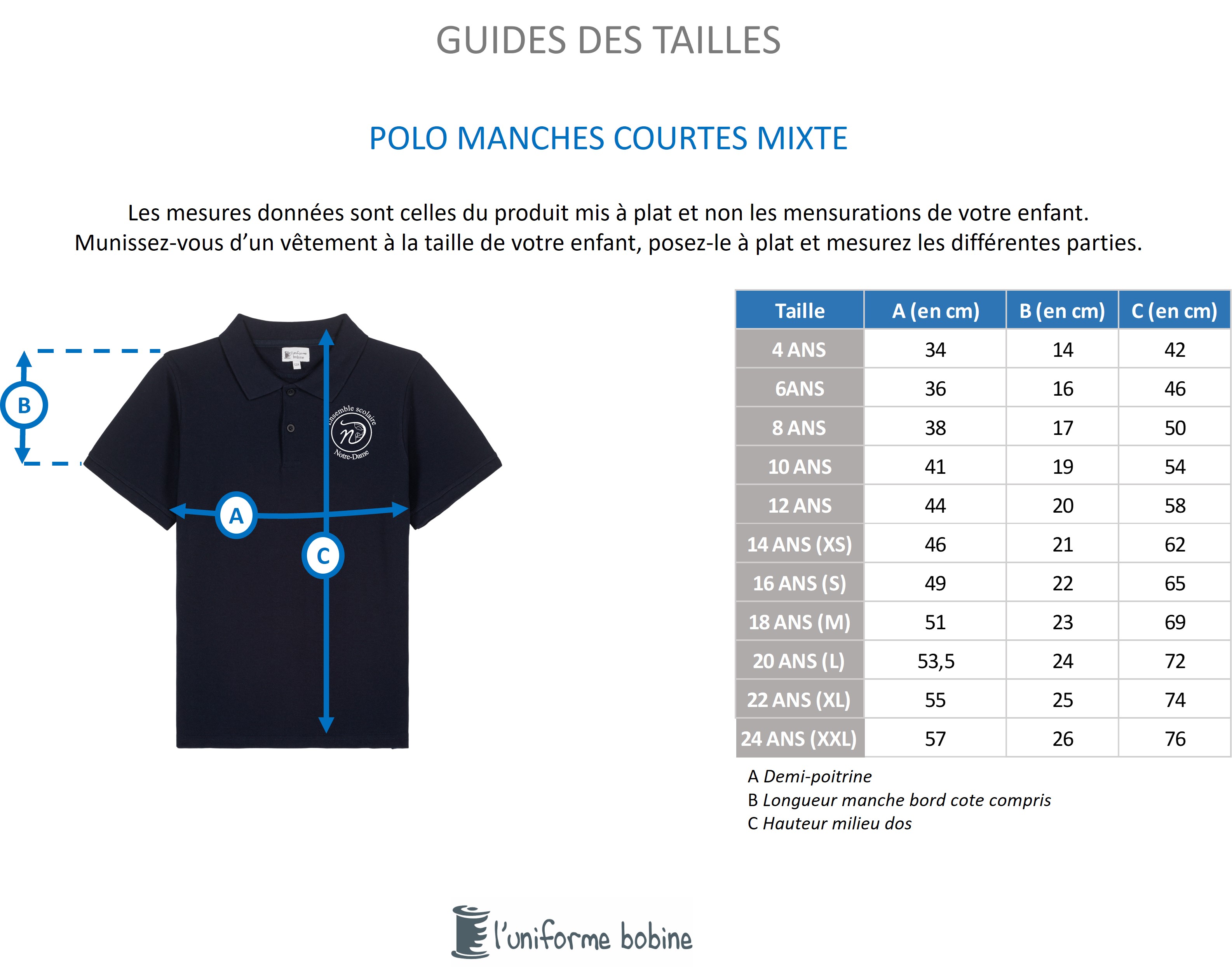 Guide des tailles