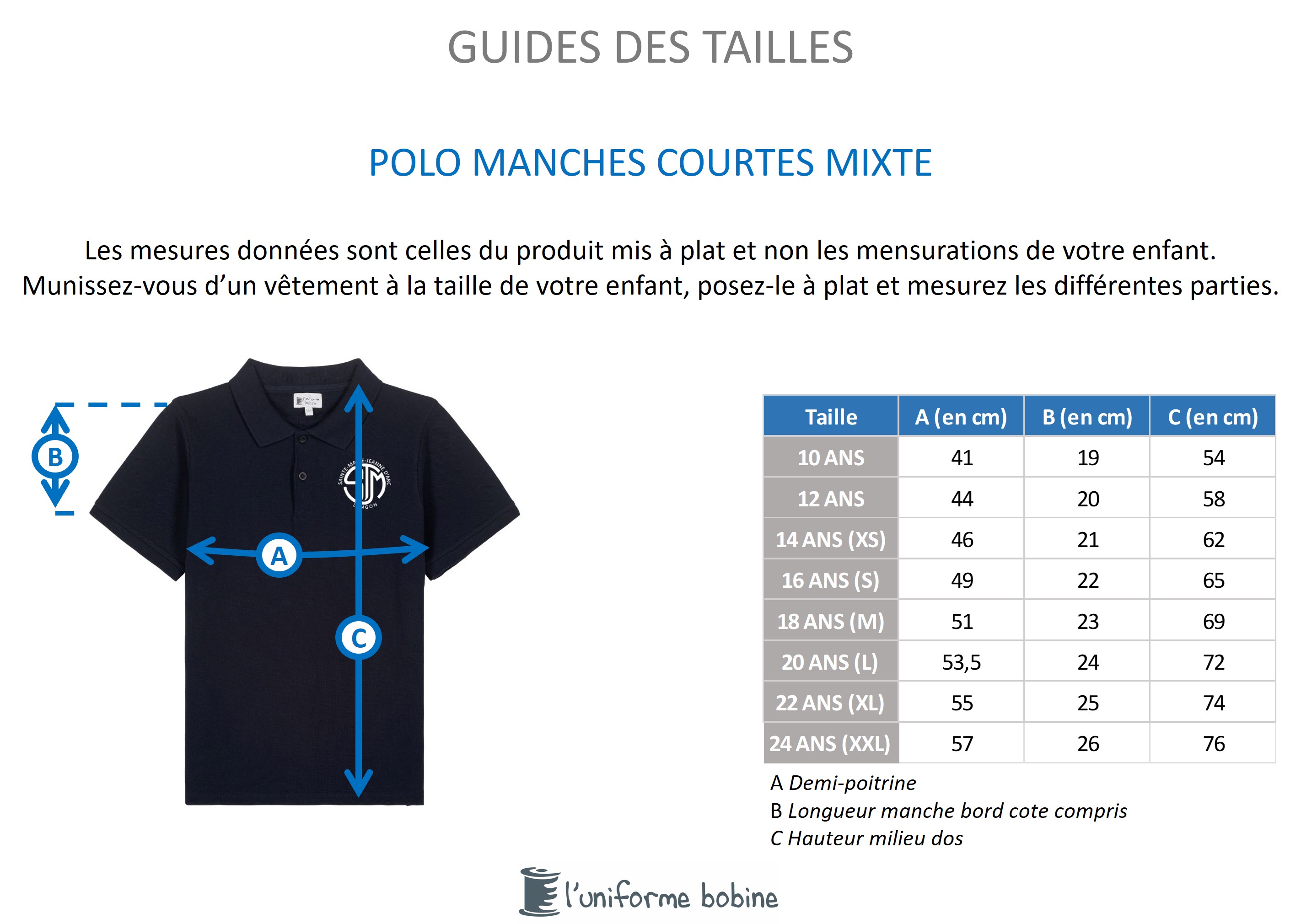 Guide des tailles