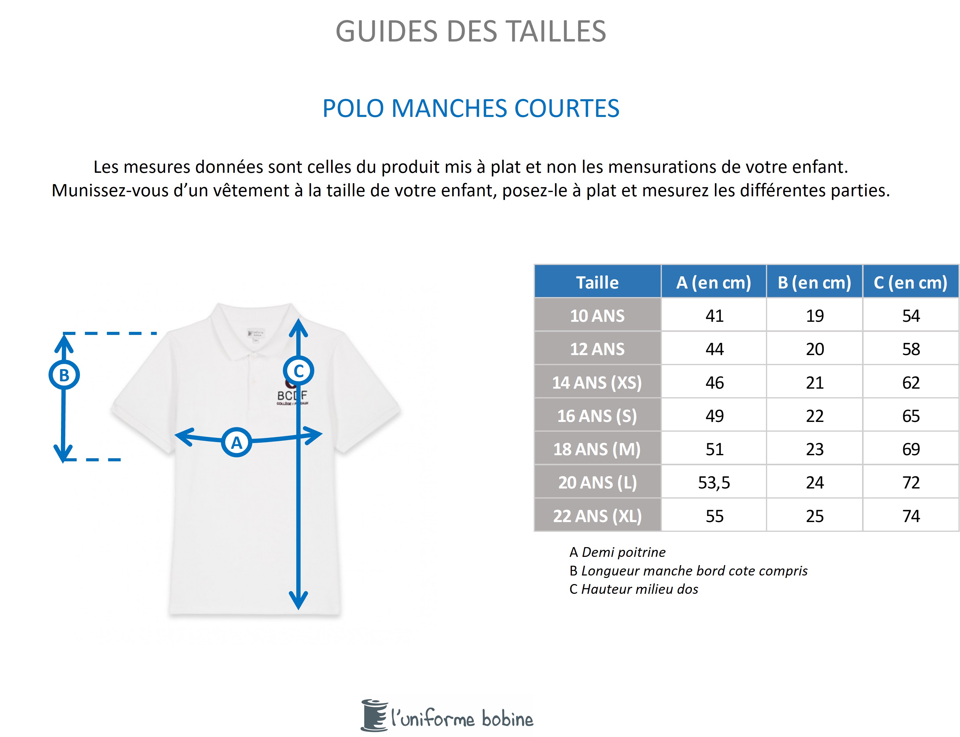 Guide des tailles