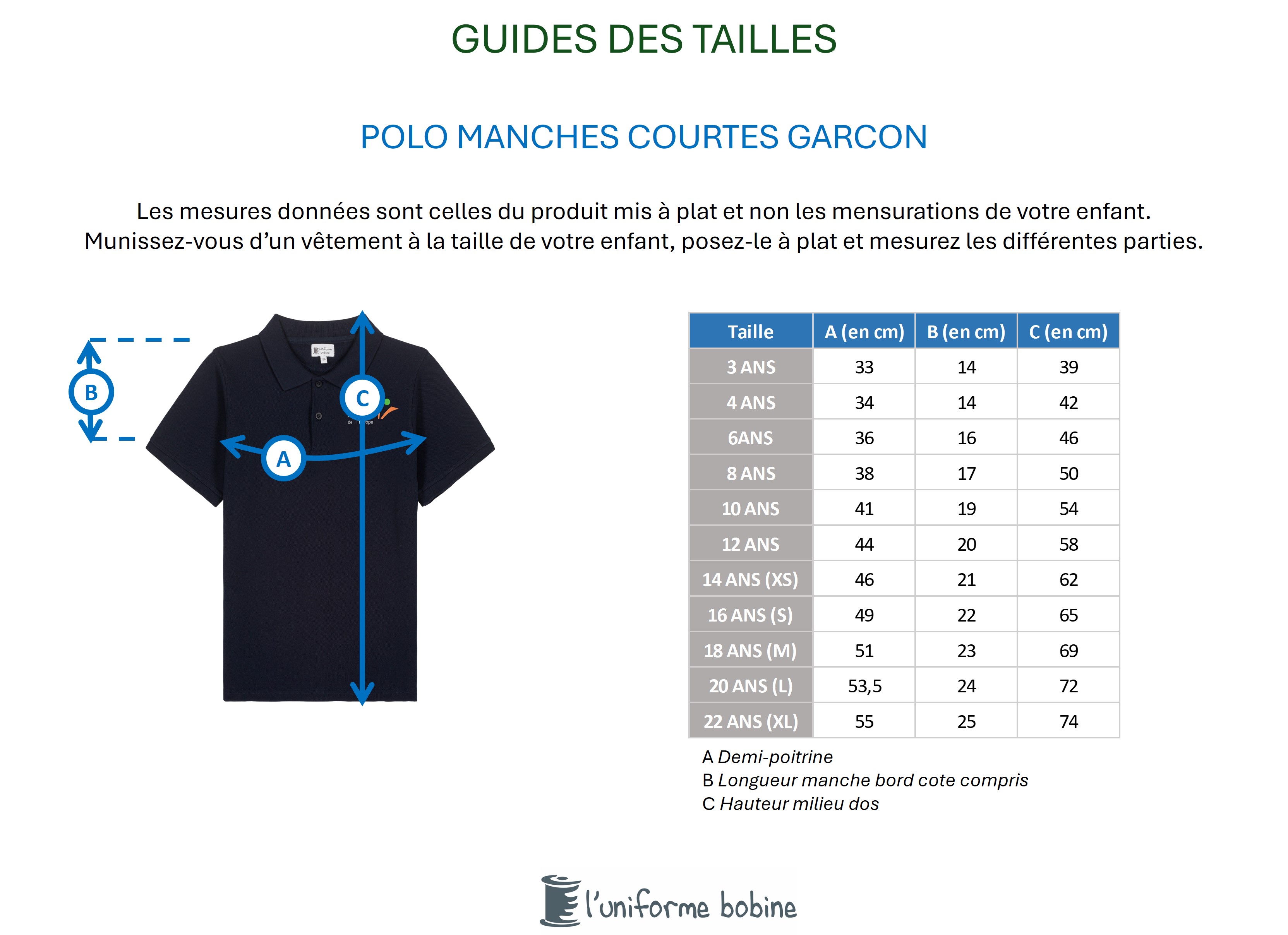 Guide des tailles