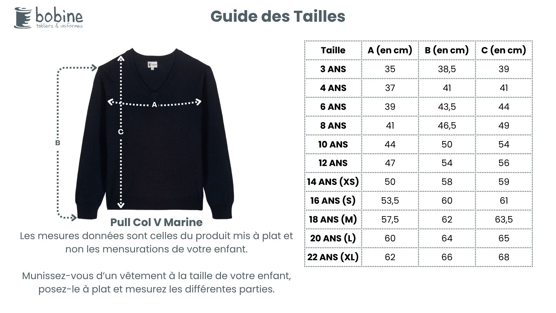 Guide des tailles
