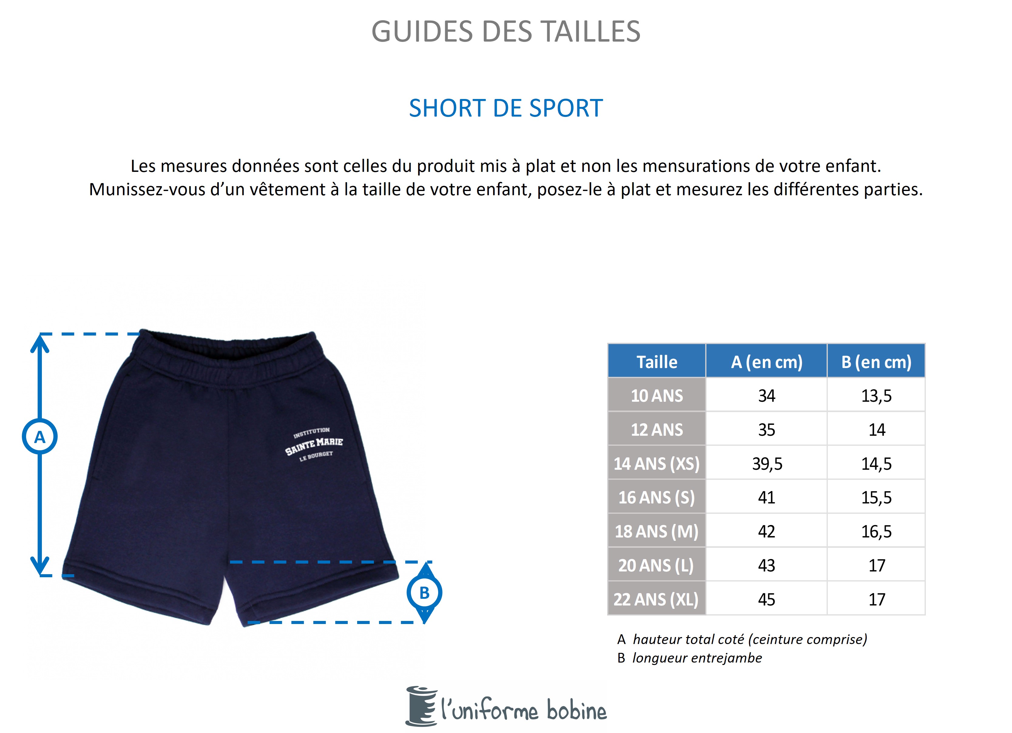 Guide des tailles