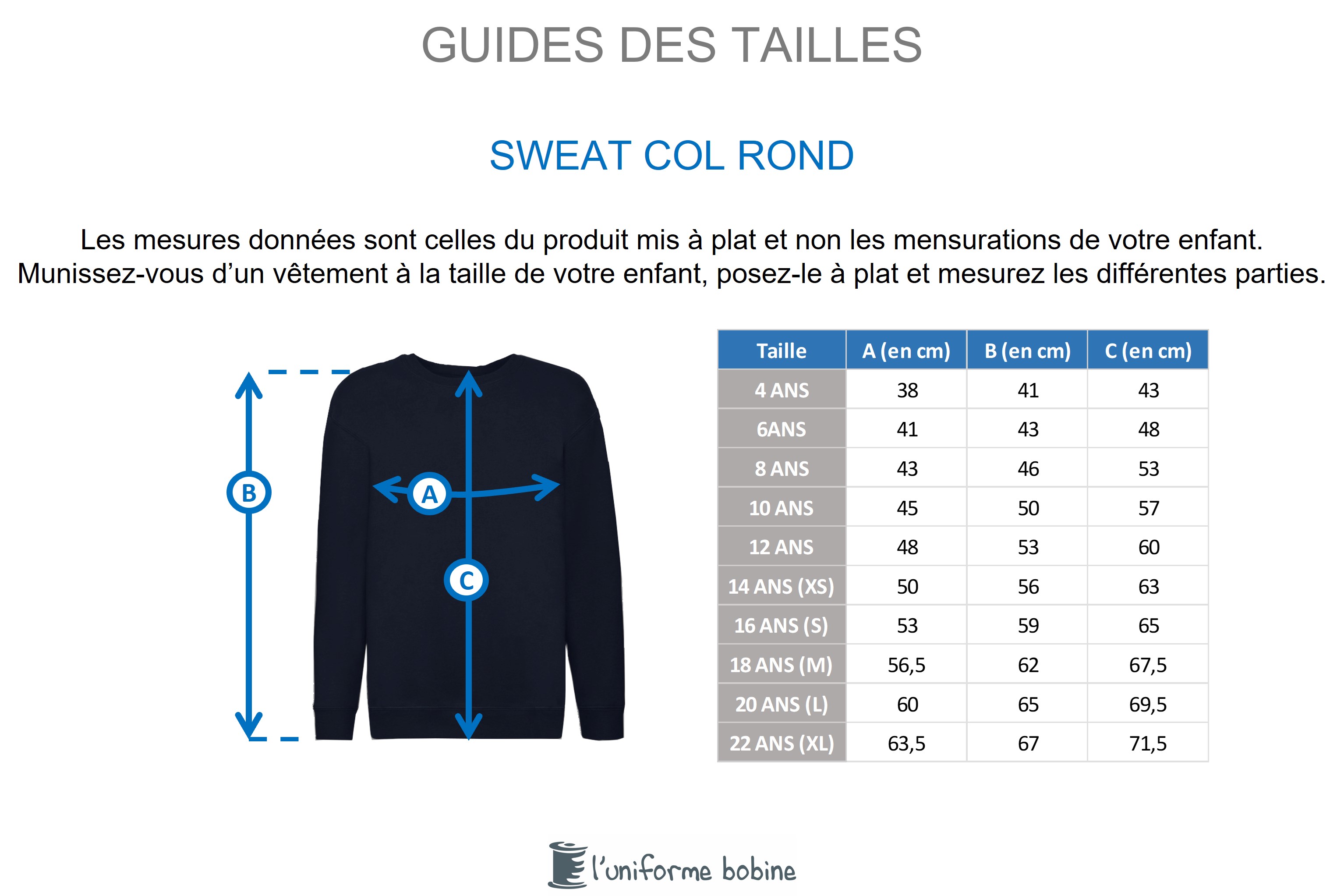 Guide des tailles