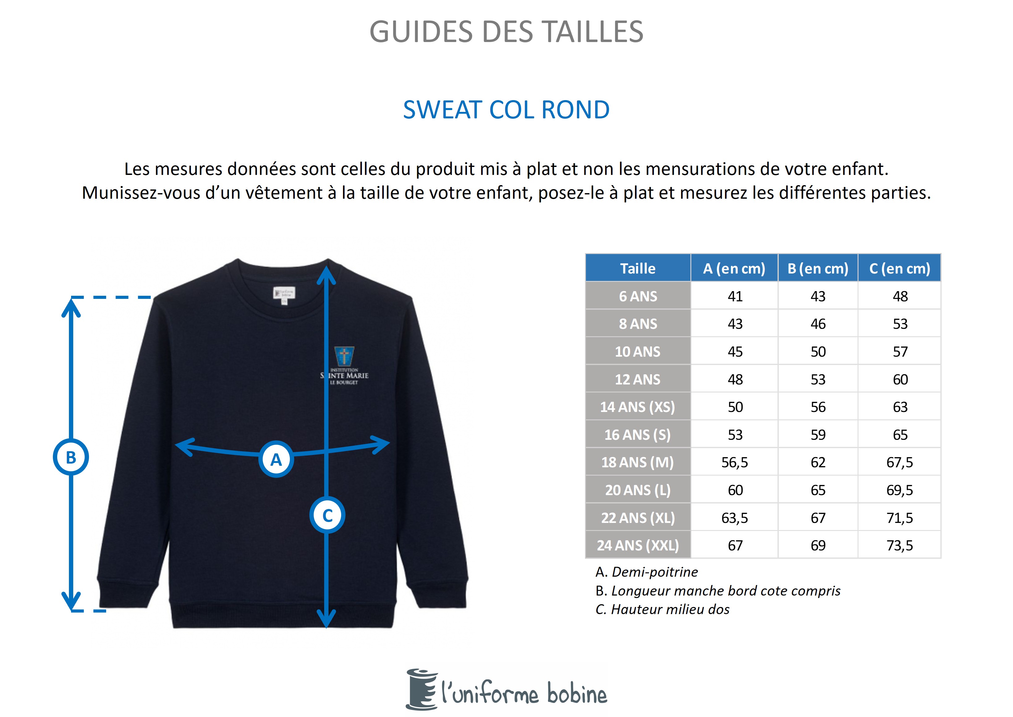 Guide des tailles