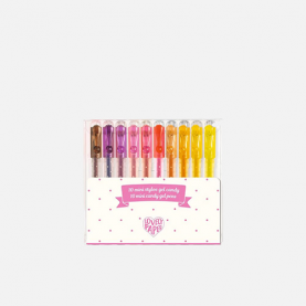 10 mini stylos gel candy - fourniture scolaire