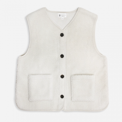 Veste sans manches en sherpa écru
