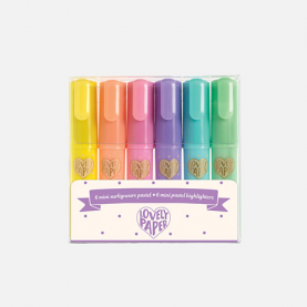 6 Mini surligneurs pastel 