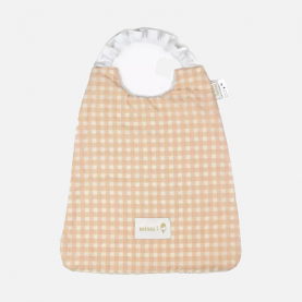 serviette élastiquée à carreaux de couleur abricot