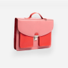 Cartable Bérénice - Rose et framboise en cuir