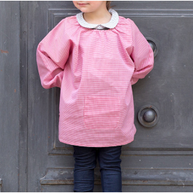 Blouse d'école vichy rouge Pomme de la marque Le Tablier Bobine.