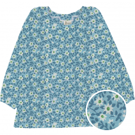 Tablier d'école pour maternelle, imprimé fleuri. Modèle pomme.