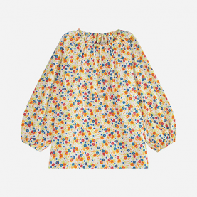 Blouse d'école fleuri orange sans boutons de la maque Le Tablier Bobine.