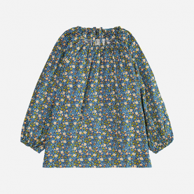 Blouse d'école Marine à fleurs de la marque Le Tablier Bobine.