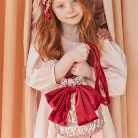 Sac à arc à paillettes roses