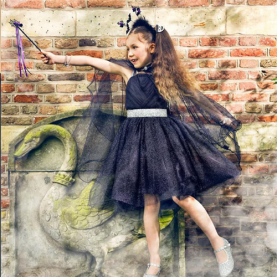 Robe de sorcière Lucie noire