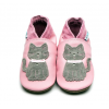 Chaussons rose - Chat gris 
