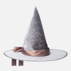 Chapeau de sorcière Célestine gris en velours