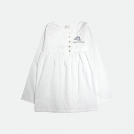 Assomption Bondy Chemisier fille, col rond - Blanc